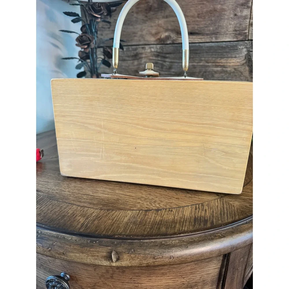Vintage Enid Collins Carriage Trade‎ Wooden Box Purse Handbag Mid Century 1960s